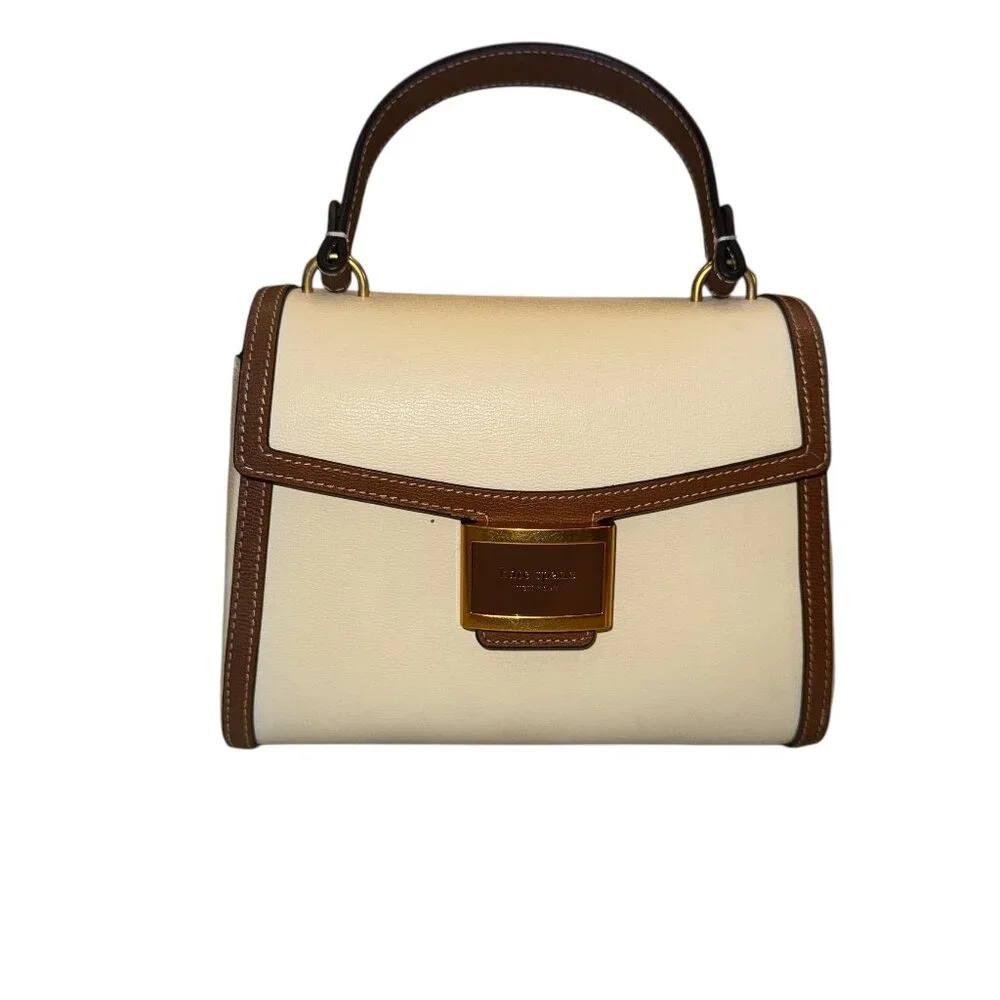 Like new! Kate Spade Colorblocked Small Top Handle Bag in Halo White - Picture 5 of 12